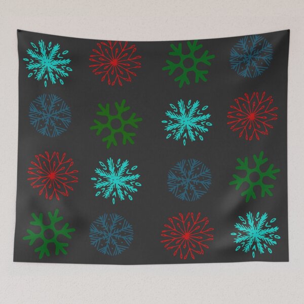 Item preview, Holiday snowflakes on black designed and sold by cbankgood.