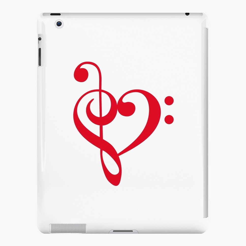 Patch - Music Note Heart Red Sheet Love 2.88 x 2.63 Iron On #110094 New  Cool