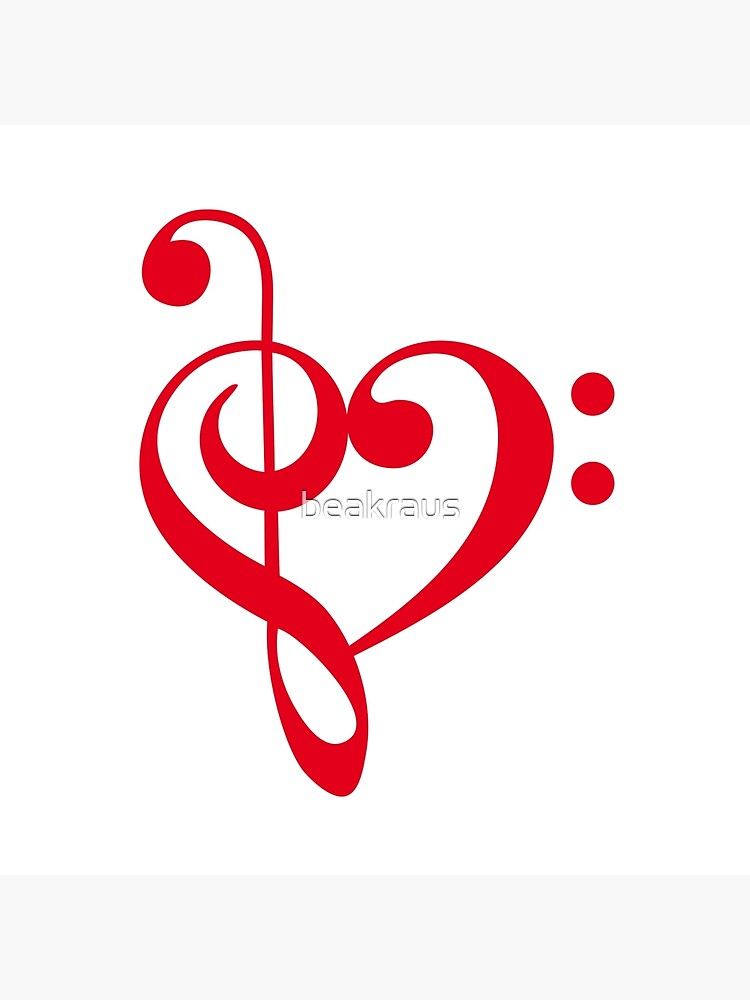 I Love Music Red Heart With Music Notes Greeting Card By Beakraus Redbubble