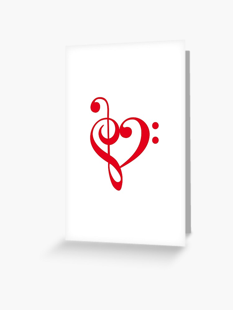 I Love Music Red Heart With Music Notes Greeting Card By Beakraus Redbubble