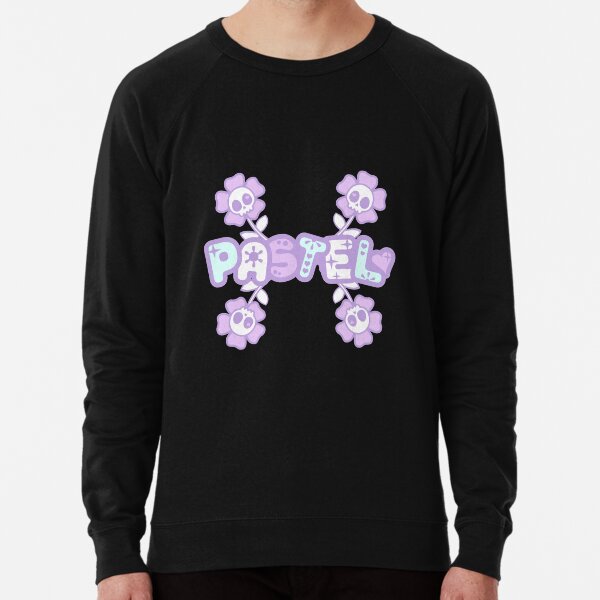 Pastel Creepy Cute Skulls and Flowers Lightweight Sweatshirt