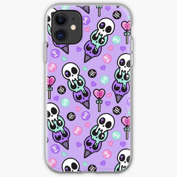 Creepy Cute Skull Ice-cream iPhone Soft Case