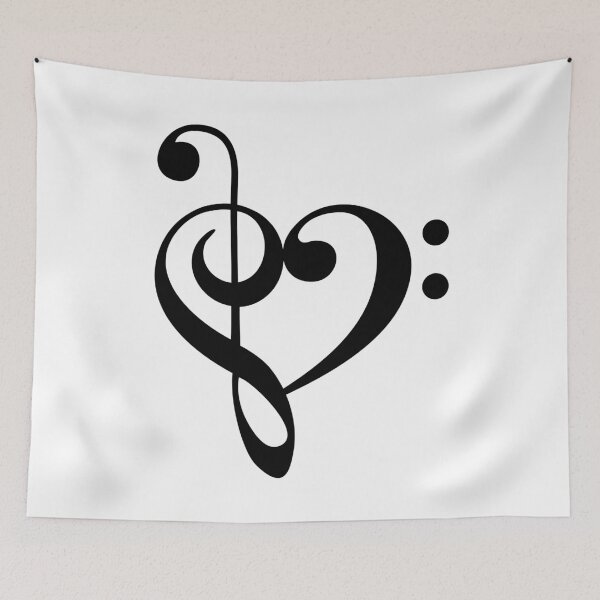 Item preview, I love music, treble heart  designed and sold by beakraus.