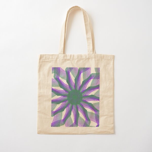 Spirograph with green and violet Cotton Tote Bag