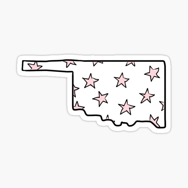 Oklahoma with Stars (PINK) Sticker