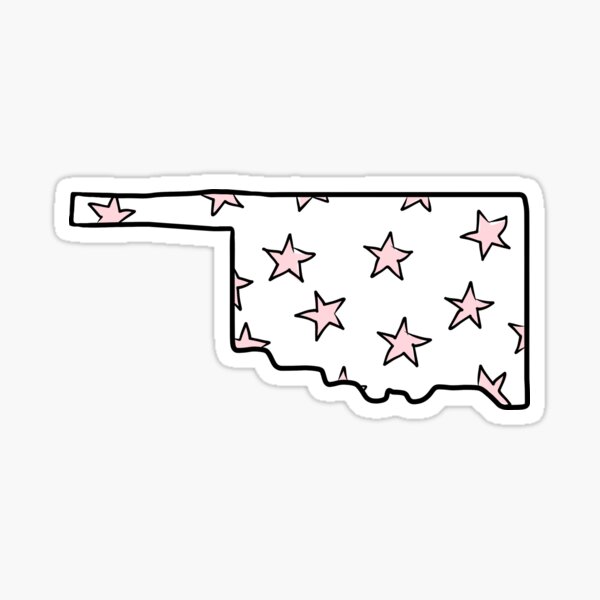 Item preview, Oklahoma with Stars (PINK) designed and sold by Thestickerdawg.