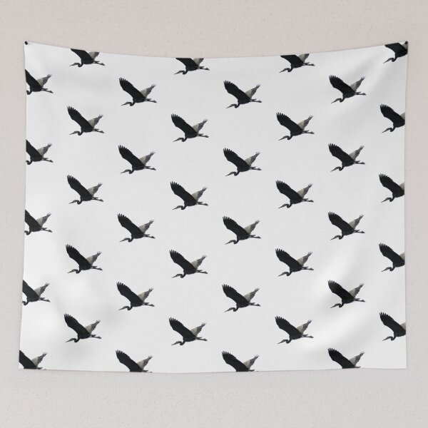 Item preview, Great Blue Heron Flying Past the Clouds Above Trojan Pond designed and sold by Dawna Morton.
