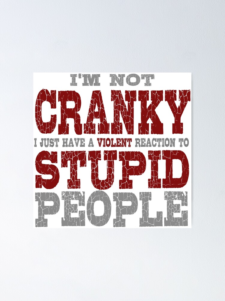 I'm Not Cranky I just Have A Violent Reaction to Stupid People