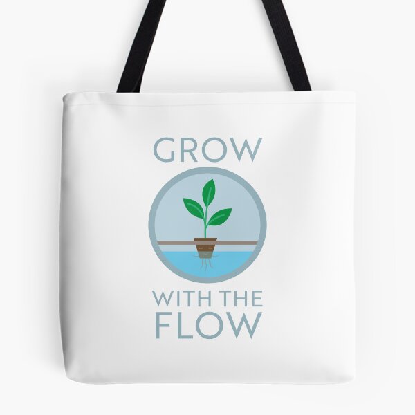 Item preview, GROW with the flow zen plant pun illustration designed and sold by StudioUnrefined.