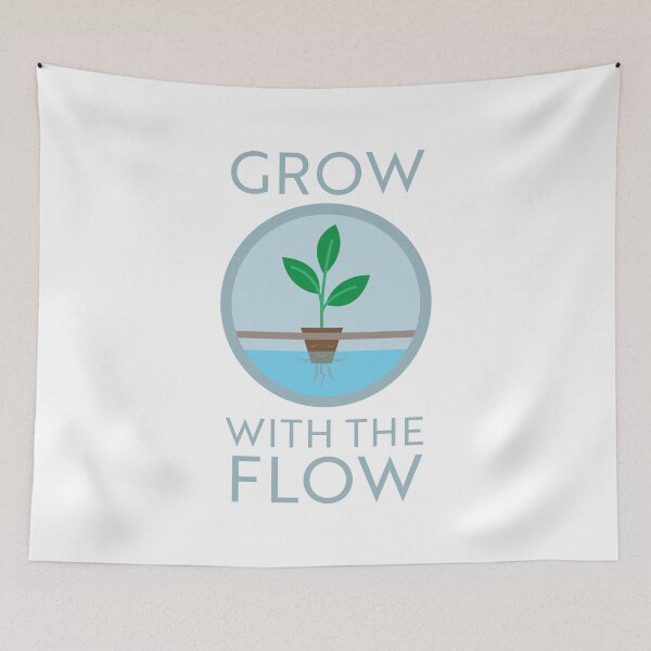 Item preview, GROW with the flow zen plant pun illustration designed and sold by StudioUnrefined.