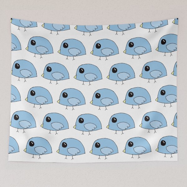 Item preview, Cute Blue Bird Pattern on White Background designed and sold by pelagio.