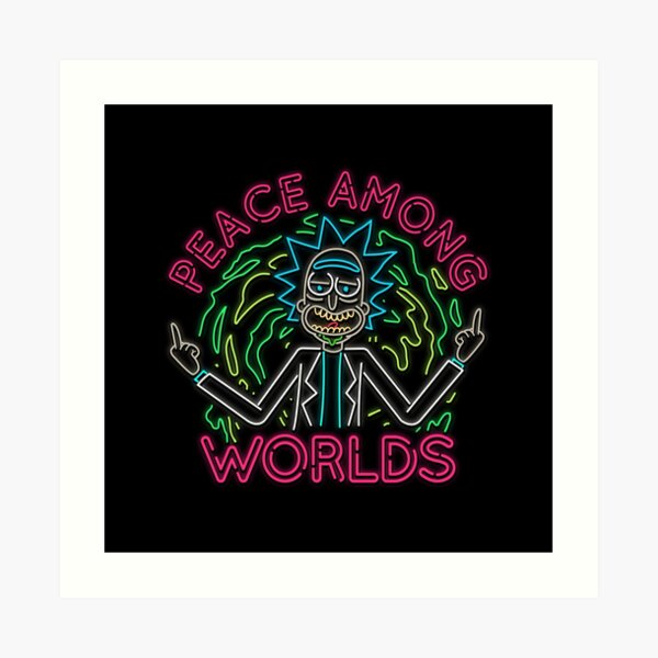Peace Among Worlds neon Art Print