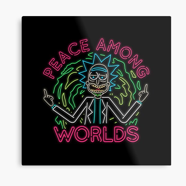Peace Among Worlds neon Metal Print