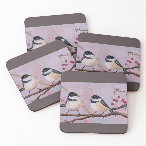 Item preview, Winter Berry Chickadees designed and sold by Emily Page Art.