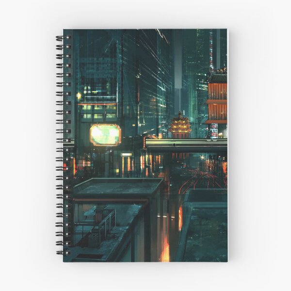 Item preview, Cyberpunk city in night designed and sold by OnSortDeLaHess.