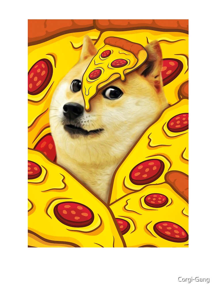 Doge Shiba Inu Pizza Lover Funny Meme Dog Akita T Shirt Iphone