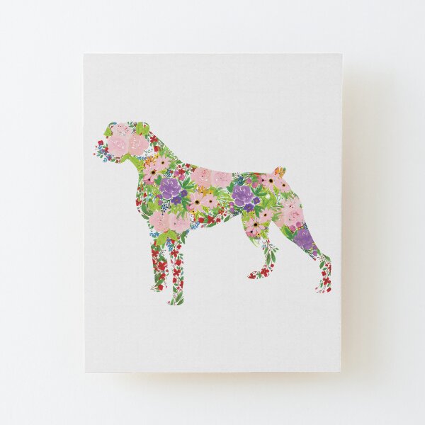 Floral Boxer Wood Mounted Print