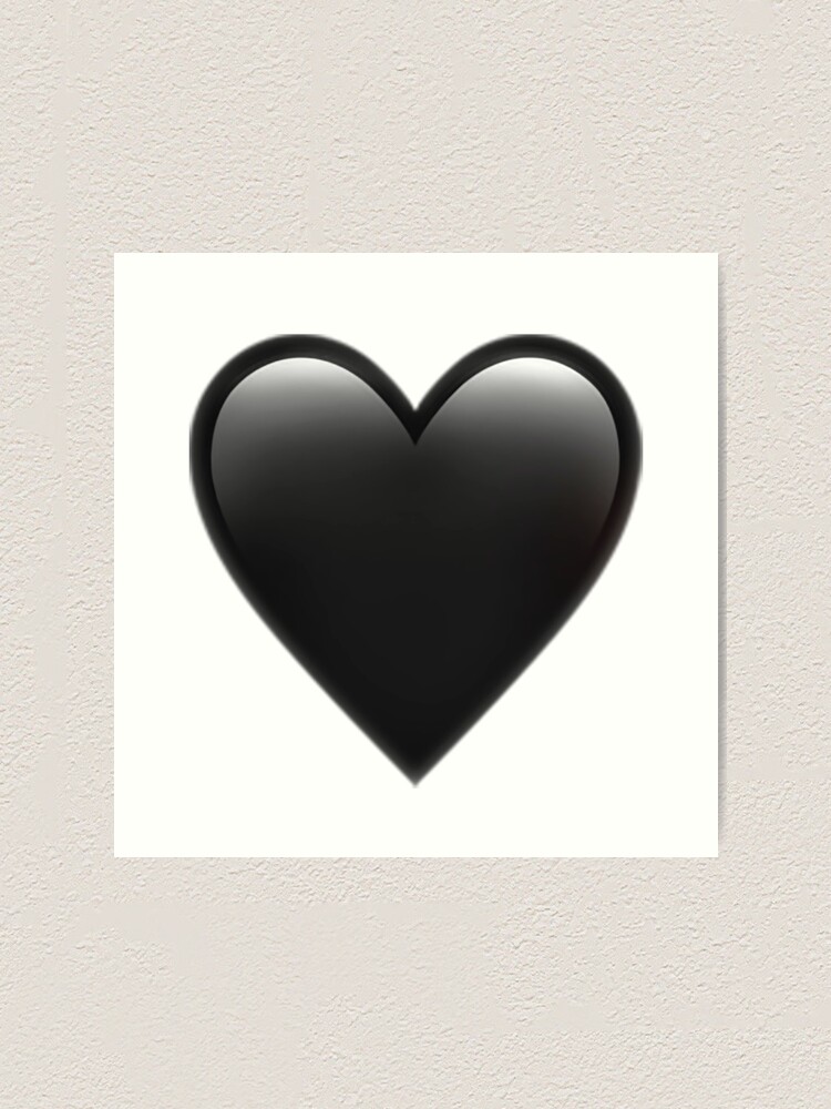 Black Heart Emoji Art Print By Amemestore Redbubble - roblox emoji art