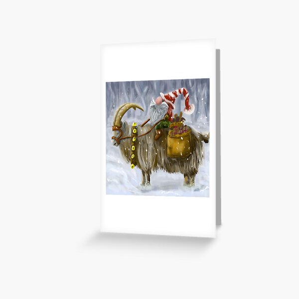 Gnome and Goat Greeting Card