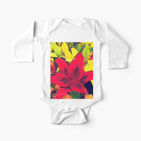 Large Bunch of Flowers Long Sleeve Baby One-Piece
