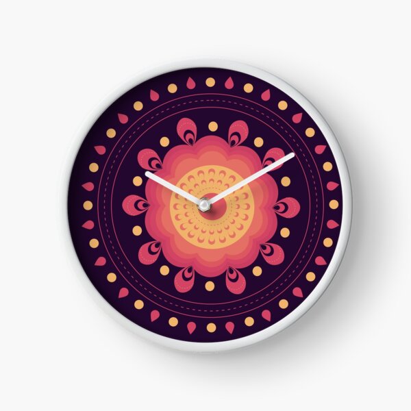 Lotus Flower Rangoli Uhr