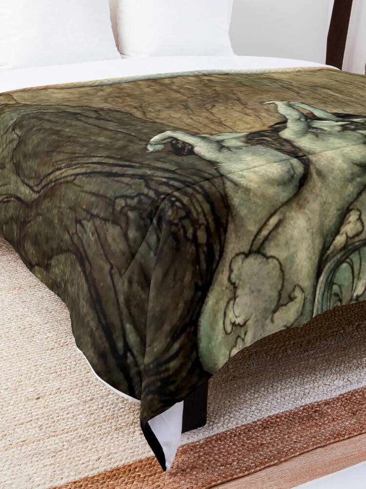 Alternate view of Rhinemaiden from Wagner’s “Ring” by Arthur Rackham Comforter