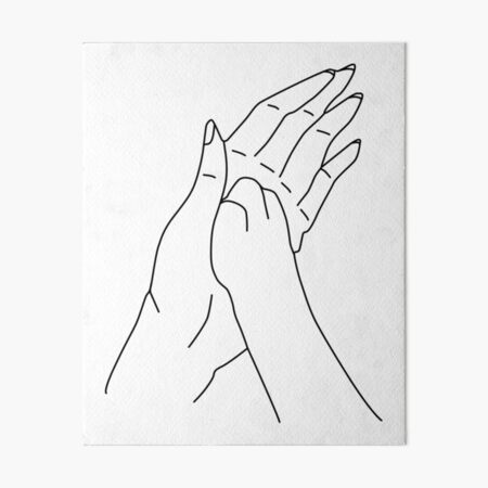 Hand line with cat paw." Art Board Print emphatic | Redbubble