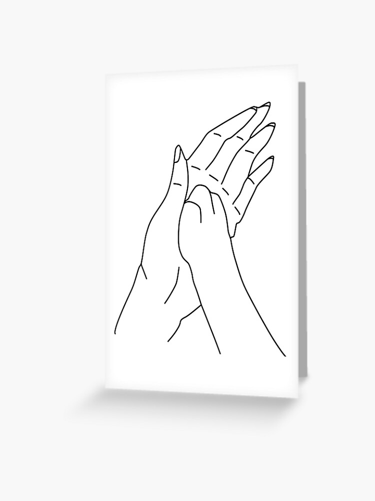 Carte De Vœux Main Dessin Avec Patte De Chat Par Emphatic Redbubble