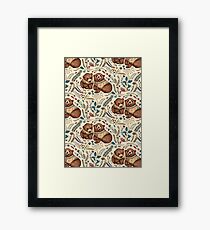 Whimsical Bear Pair with Fantasy Flora Framed Print