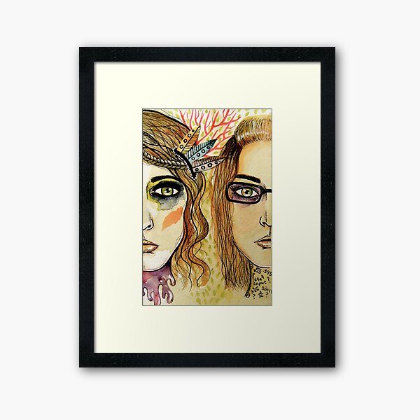 right brain left brain Framed Art Print