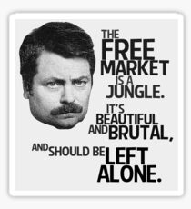 Ron Swanson Libertarian Free Market Capitalist Sticker