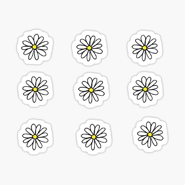 Cute Daisy Flowers Sticker Pack - Shop Online on roomtery