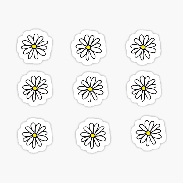 White Daisy Sticker