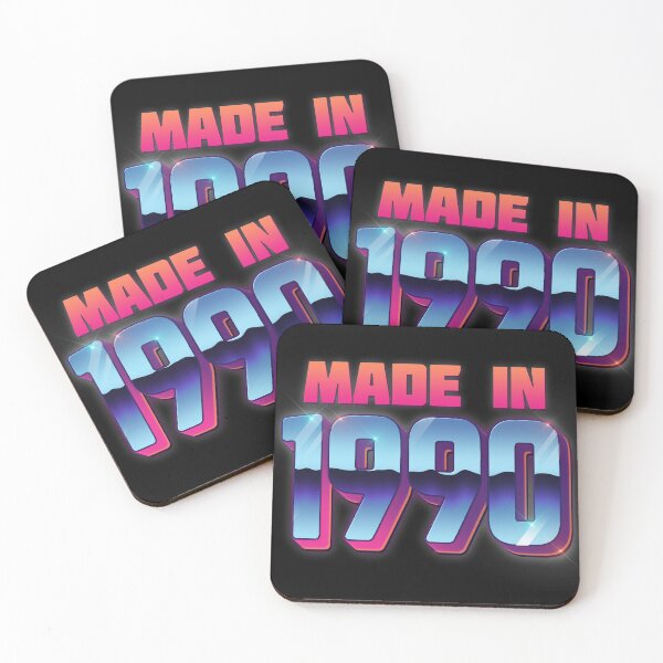 Item preview, Made In 1990 /// Retro Typographic Birthday Design designed and sold by AestheticNow.