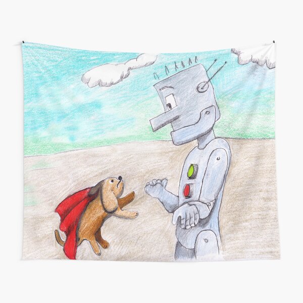 Newtral the Robot with Turner the Dog Tapestry