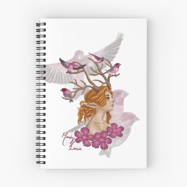 Item preview, "Watch Over Me" art with Elf and Purple Sparrows designed and sold by MLorainArt.