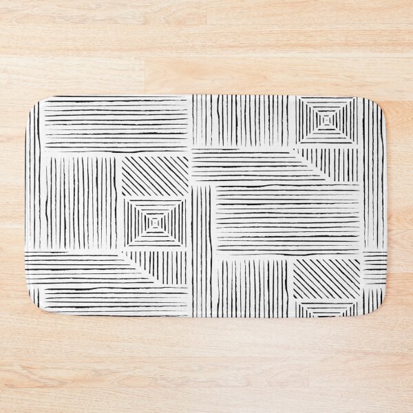 Item preview, Geometric Brush Stroke Pattern Abstract black and white  designed and sold by StudioUnrefined.
