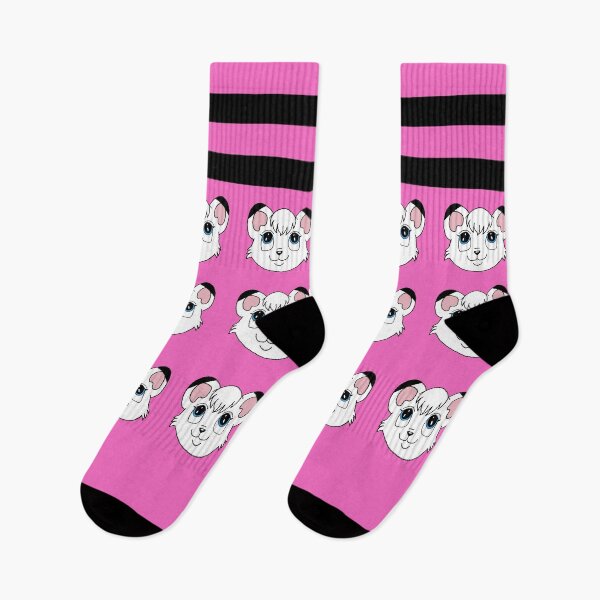 Item preview, Kimba Faces and Stripes Sock Design (Pink) designed and sold by Peyton Mitchell.