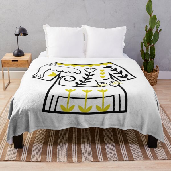 Item preview, Imaginary Folk Costume Bird and Cat Design (black and yellow) designed and sold by wariana.