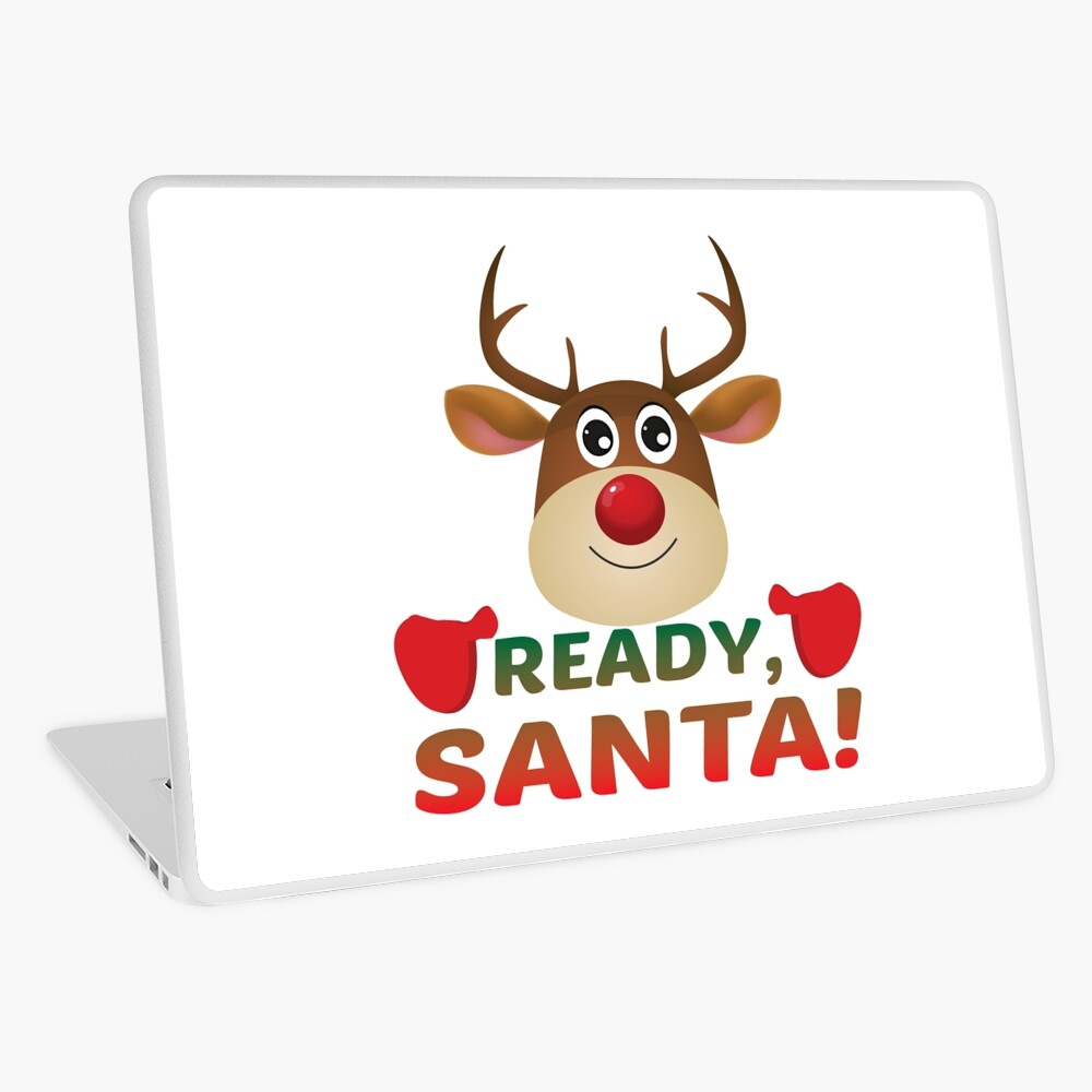 Christmas Rudolph, Ready Santa, Reindeer Gift. Laptop Skin