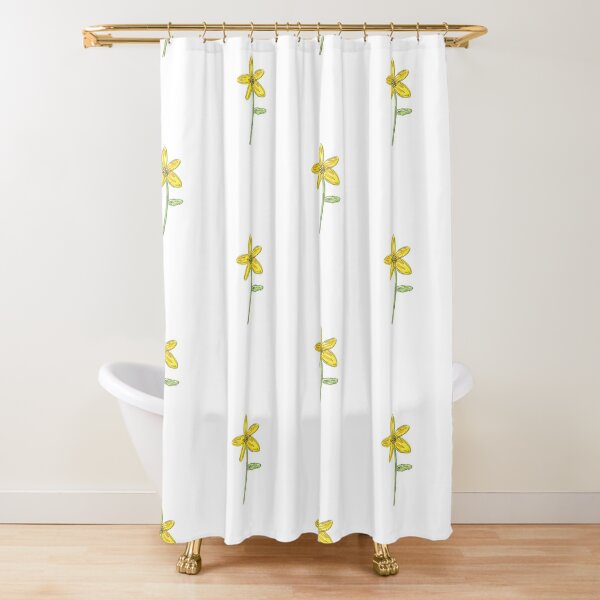 Details about   Vintage Retro 1960s 1970s Mod Yellow Daisy Floral Shower Curtain By RetroMaggie 