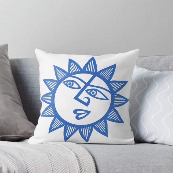 Item preview, Original Happy and Smirky Sun Looking Up Design (royal blue) designed and sold by wariana.