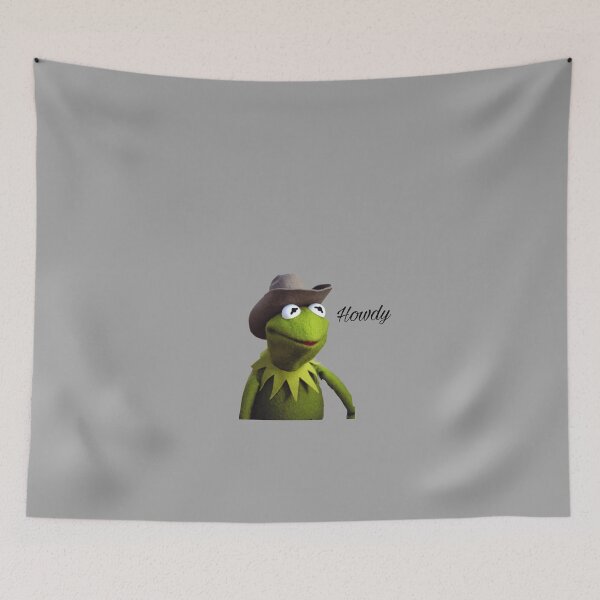 Item preview, Kermit the Frog Cowboy Howdy Meme Reaction Sticker designed and sold by Infiresss-man.