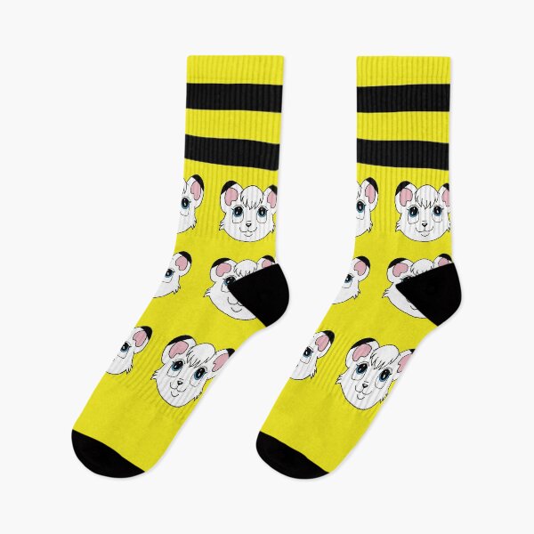 Item preview, Kimba Faces and Stripes Sock Design (Yellow) designed and sold by Peyton Mitchell.