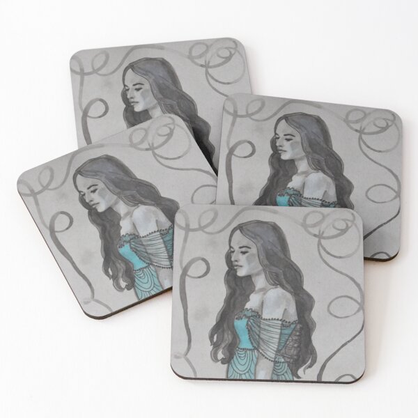 Item preview, Ink Portrait in a Scalloped Dress designed and sold by Stephanie Chayrez.