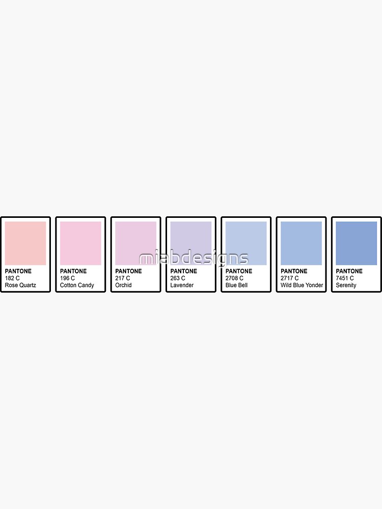 Pastel Pantone Color Palette Sticker For Sale By Miabdesigns Redbubble