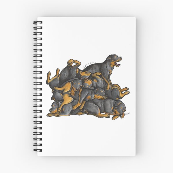 Item preview, Sleeping pile of Rottweiler dogs designed and sold by animalartbyjess.