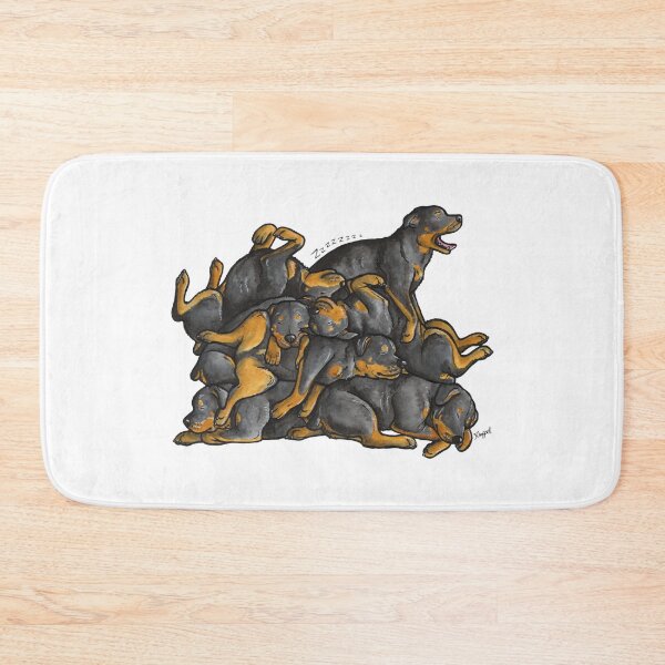 Item preview, Sleeping pile of Rottweiler dogs designed and sold by animalartbyjess.