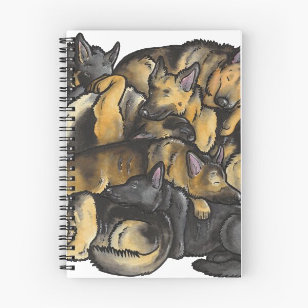 Item preview, Sleeping Pile of German Shepherd Dogs designed and sold by animalartbyjess.