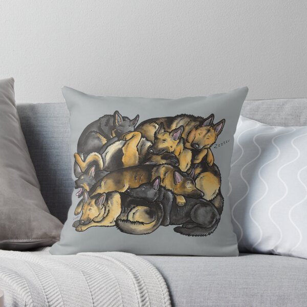 Item preview, Sleeping Pile of German Shepherd Dogs designed and sold by animalartbyjess.
